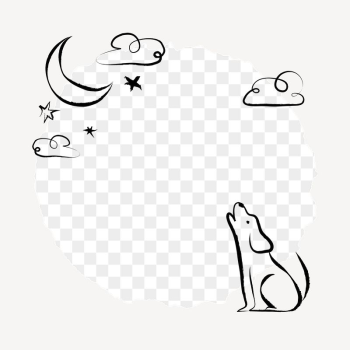 Howling dog png doodle frame, | Free PNG - rawpixel