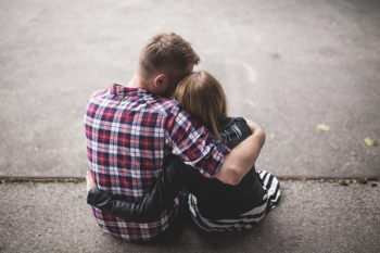Hugging couple