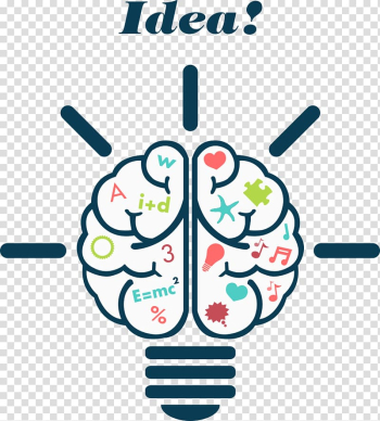 Human brain Euclidean Illustration, Brain light bulb transparent background PNG clipart