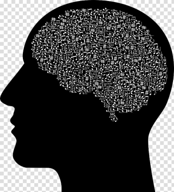Human brain Silhouette , Abstract Music transparent background PNG clipart