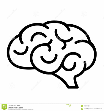 Human brain vector icon stock vector. Illustration of intellect ...