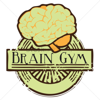 Human brain with brain gym label Human brain with brain gym label