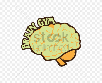 Human Brain With Brain Gym Words Vector Graphic Clipart - Brain