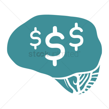Human brain with dollar symbol Human brain with dollar symbol