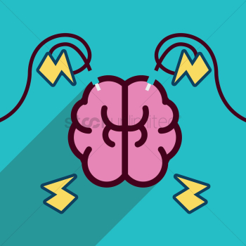 Human brain with electric wires Human brain with electric wires