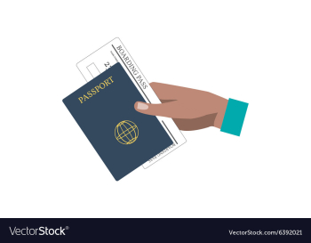 Human Hand Holding Boarding Pass and Passport vector image Human Hand Holding Boarding Pass and Passport vector image