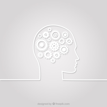 Human head silhouette with gears Human head silhouette with gears