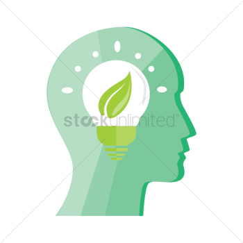 Human head with a bulb Human head with a bulb