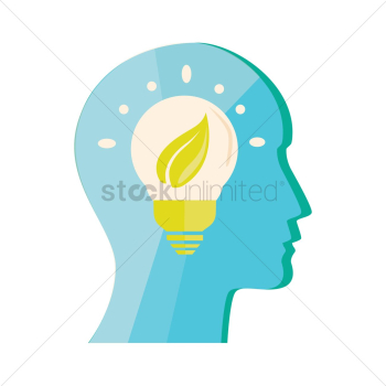 Human head with a bulb Human head with a bulb