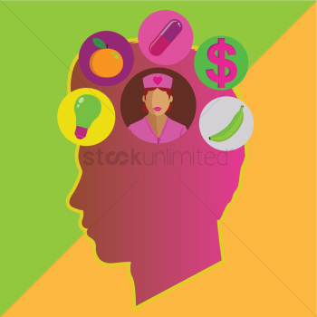 Human head with thoughts Human head with thoughts