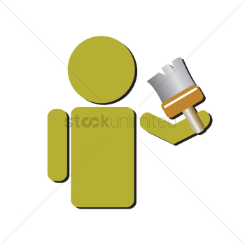 Human icon holding a paint brush
