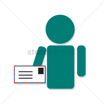 Human icon holding an envelope Human icon holding an envelope