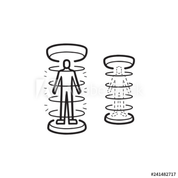 Human teleportation hand drawn outline doodle icon Human teleportation hand drawn outline doodle icon