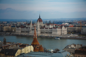 Hungarian Parliament Building in Budapest, Hungary Under Blue and White Sky