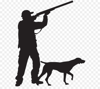 Hunting dog Silhouette Hunting dog Clip art - Hunter with Dog Silhouette PNG Clip Art Image 