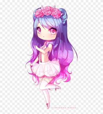 Hyanna-natsu, Cute, Pink, Hot Pink, Chibi, Anime, Girl, - Flower Crown Cute Anime Girl Hyanna-natsu, Cute, Pink, Hot Pink, Chibi, Anime, Girl, - Flower Crown Cute Anime Girl