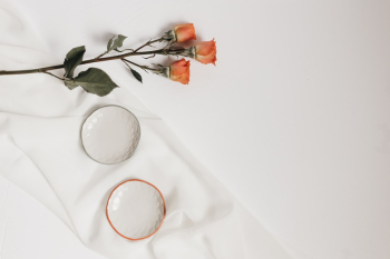 I love elegant and minimal images, and not to mention, anything that involves florals. Every week I purchase florals from Trader Joes and practice my photography skills shooting them with simple props from around home. Hence, the image you see here! Also, the lovely mini plates are from Magnolia!

 To shoot this image, I used natural lighting, and some foam board to style the props on. I will rearrange and crop for a variety as well!