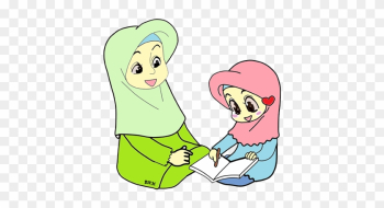 Ibu Clipart - Kartun Ibu Dan Anak Muslim