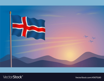 icelandflag in the morning sun icelandflag in the morning sun