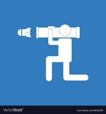Icon anti tank rocket launcher vector image Icon anti tank rocket launcher vector image