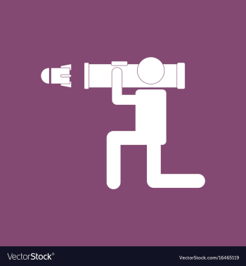 Icon anti tank rocket launcher vector image Icon anti tank rocket launcher vector image