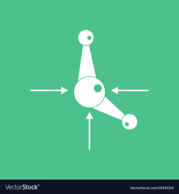 Icon atom and arrows vector image Icon atom and arrows vector image