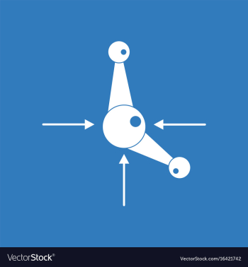Icon atom and arrows vector image Icon atom and arrows vector image