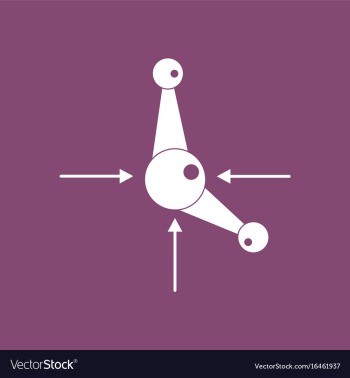 Icon atom and arrows vector image Icon atom and arrows vector image