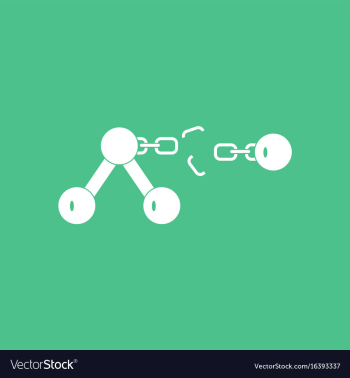 Icon atom and broken chain vector image Icon atom and broken chain vector image