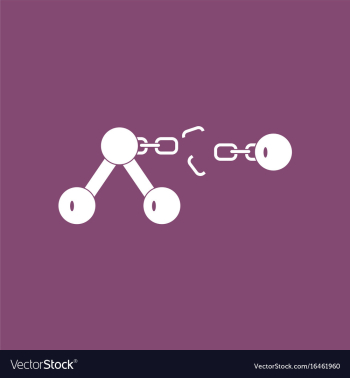 Icon atom and broken chain vector image Icon atom and broken chain vector image