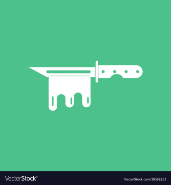 Icon bloody army knife vector image Icon bloody army knife vector image