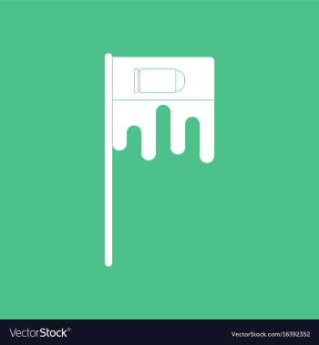Icon bloody flag with bullet vector image Icon bloody flag with bullet vector image