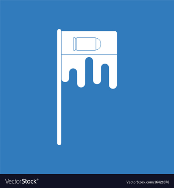 Icon bloody flag with bullet vector image Icon bloody flag with bullet vector image