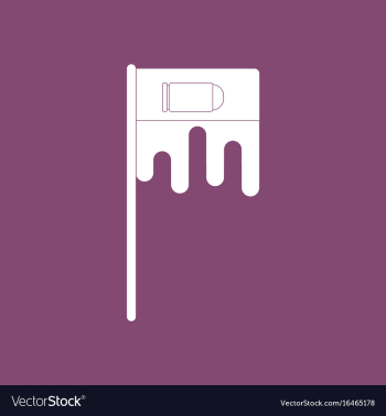 Icon bloody flag with bullet vector image Icon bloody flag with bullet vector image