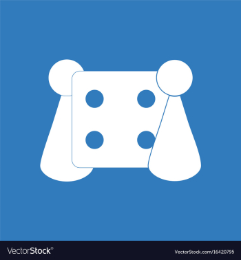 Icon board game and dice vector image Icon board game and dice vector image
