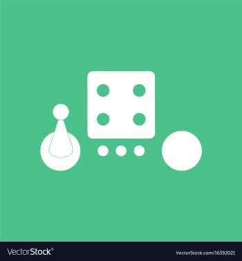 Icon board game piece dice vector image Icon board game piece dice vector image