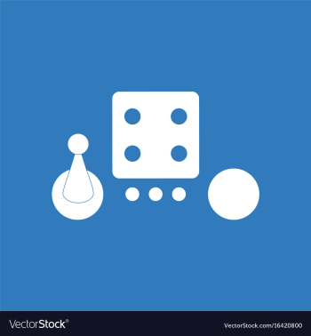 Icon board game piece dice vector image Icon board game piece dice vector image