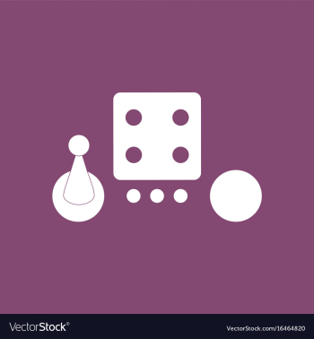 Icon board game piece dice vector image Icon board game piece dice vector image