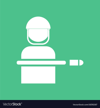 Icon bullet wounded soldier vector image Icon bullet wounded soldier vector image