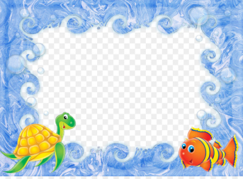 Icon - Cartoon fish turtles border Icon - Cartoon fish turtles border