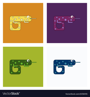 Icon chameleon flat symbol chameleon chameleon vector image Icon chameleon flat symbol chameleon chameleon vector image