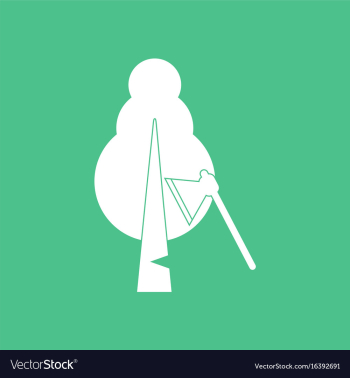 Icon chopping wood vector image Icon chopping wood vector image