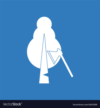 Icon chopping wood vector image Icon chopping wood vector image