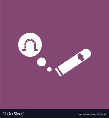 Icon cigar and horseshoe vector image Icon cigar and horseshoe vector image