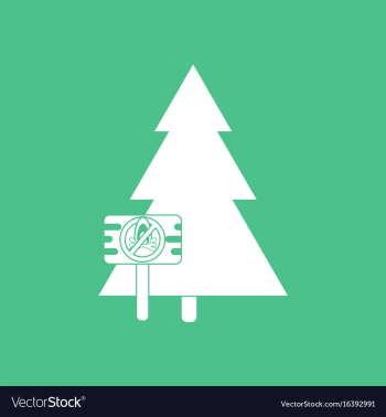 Icon fir-tree with plaque vector image Icon fir-tree with plaque vector image