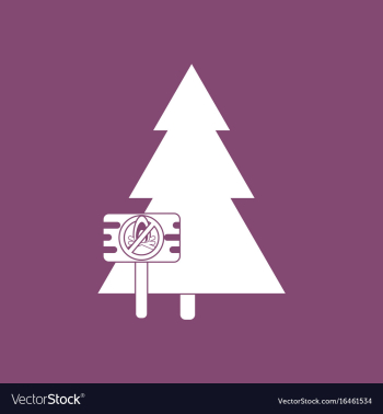 Icon fir-tree with plaque vector image Icon fir-tree with plaque vector image