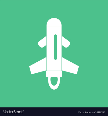 Icon flying rocket vector image Icon flying rocket vector image