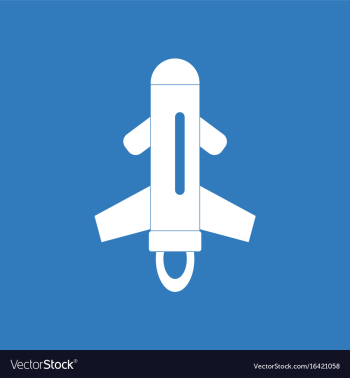 Icon flying rocket vector image Icon flying rocket vector image