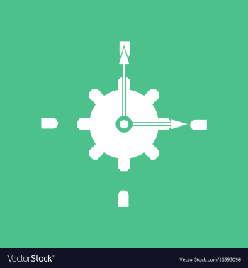Icon gear and watches vector image Icon gear and watches vector image