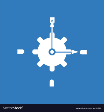 Icon gear and watches vector image Icon gear and watches vector image